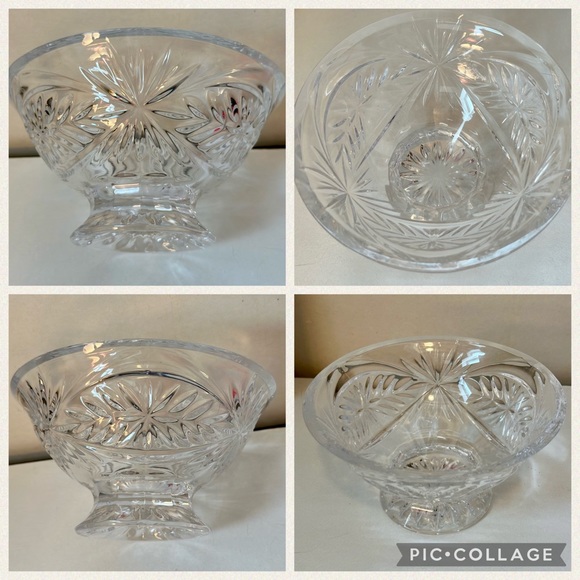 Vintage Pinwheel Crystal Set ~ Medium Bowl & Small Pitcher. EUC! S/F home - Picture 1 of 2